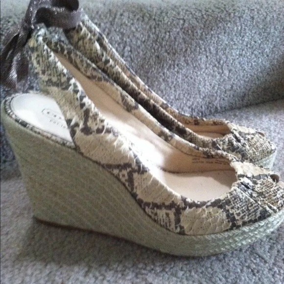 Coach Shoes - Coach Maritza Snakeskin Shoes Sandals Wedge 9.5 M
